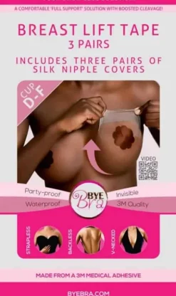 Bye Bra D-F with Dark Silk Nipple Covers