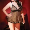 Coquette Leopard Mesh Babydoll Plus