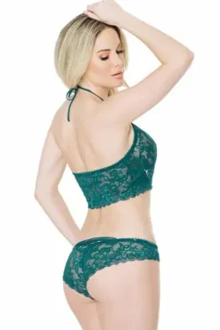 Coquette Teal Halter Teddy