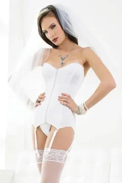 Coquette White Stretch Knit Corset