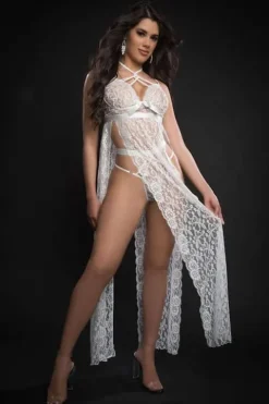 GWorld 2PC Strappy Halter Lace Night Gown