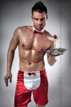 Passion Satin Waiter Boxer with Bow Tie
